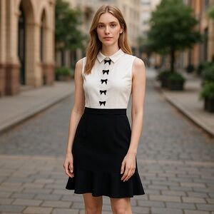 Karl Lagerfeld Black and White Mini Dress